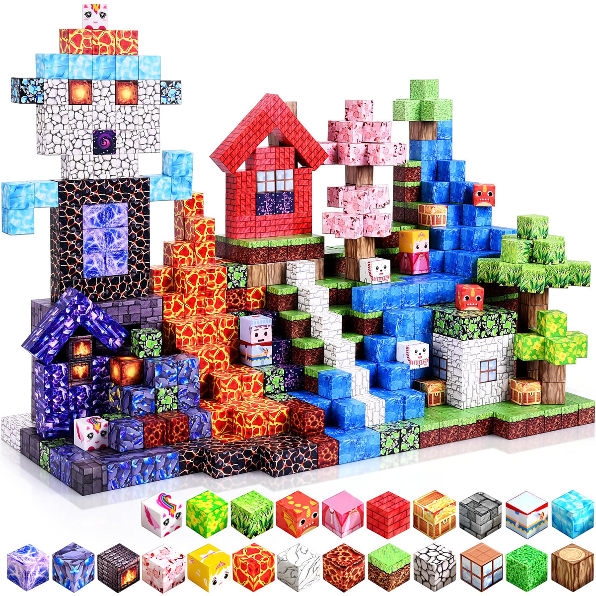 Magnetic Blocks 200pcs, Magnetic Building Cube Toys for Kids, STEM Montessori Magnet Blocks, Sensory Stacking Toy Christmas Birthday Gifts for Kids Age 3 4 5 6 7 8 9 10 🍁 All In One Marketplace Canada