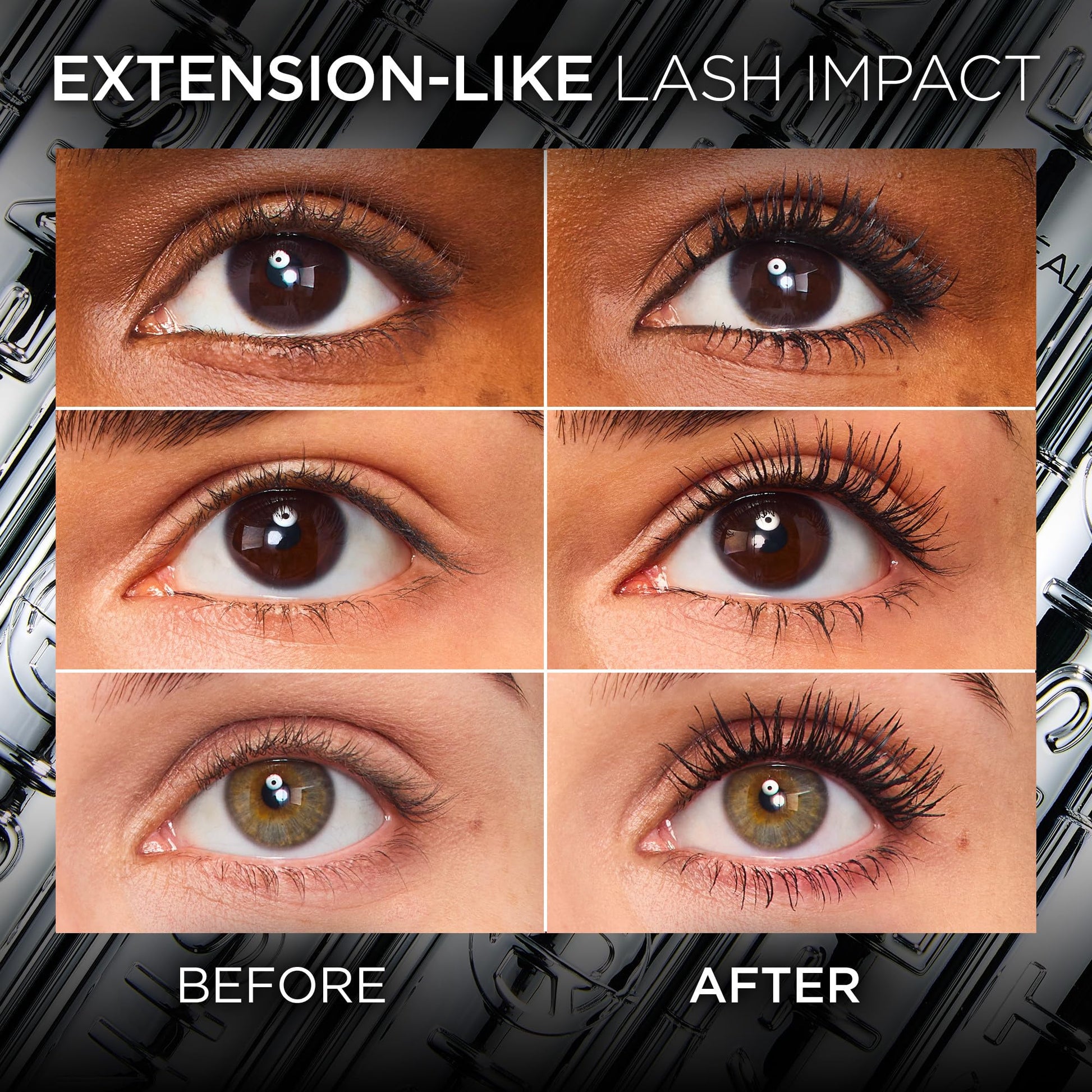 L’Oréal Paris Extensionist Mascara, Lengthening Mascara, Extension-like Length & Volume, For Sensitive Eyes, Clump-Free, True Brown WSH, 9.9 mL