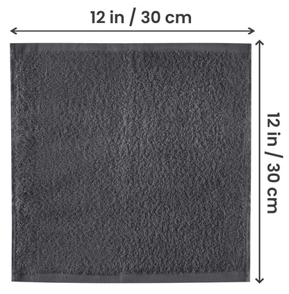 Utopia Towels Cotton Washcloths Set - 100% Ring Spun Cotton, Premium Quality Flannel Face Cloths, Highly Absorbent and Soft Feel Fingertip Towels (24 Pack, Grey)