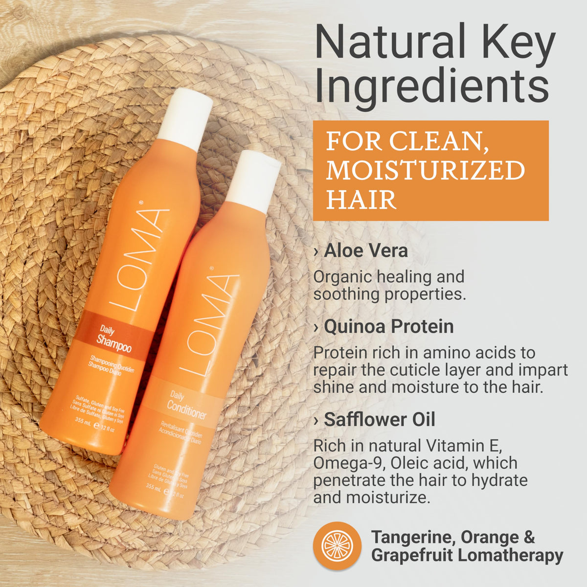 Loma Hair Care Daily Shampoo Daily Conditioner Duo, 33 Fl Oz