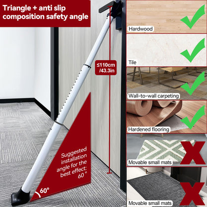 AceMining Upgraded Door Security Bar & Sliding Patio Door Security Bar, Heavy Duty Security Door Stoppers Adjustable Door Jammer for Home, Apartment, Travel (1 Pack,White) - Available at All In One Marketplace Canada