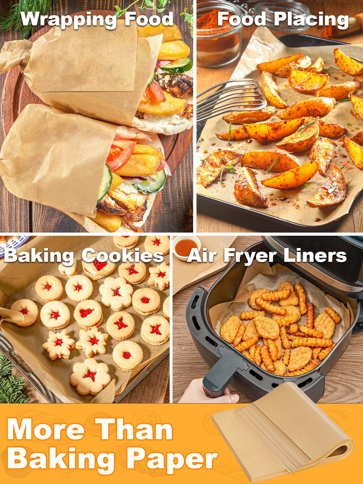 SMARTAKE 200 Pcs Parchment Paper Baking Sheets, 12x16 Inches, Non-Stick 🍁 All In One Marketplace Canada