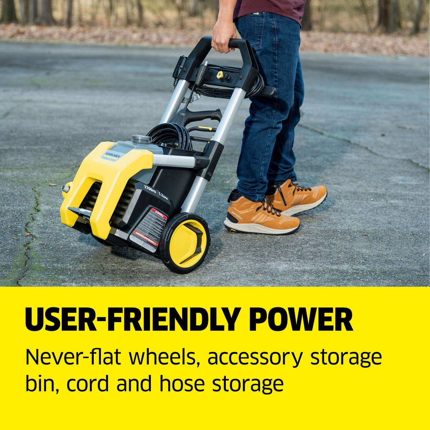 Kärcher K1700 Max 2125 PSI Electric Pressure Washer with 3 Spray Nozzles - Great for Cleaning Cars, Siding, Driveways, Fencing and More - 1.2 GPM KÄRCHER