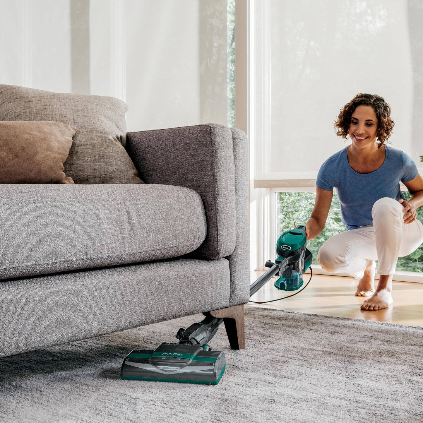 Shark Ultra Lightweight Corded Stick Vacuum with Easy Empty Cup, Fingertip Controls, Powerful Suction and Advanced Swivel Steering Over Hardwood Or Carpet (Emerald) CS110EMC (Canadian Version) 🍁 All In One Marketplace Canada