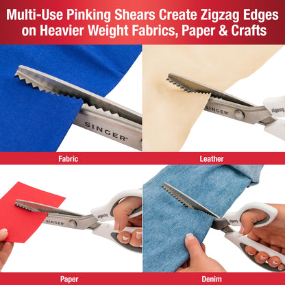 SINGER ProSeries™ 9" Pinking Shears, Stainless Steel No-Fray Zigzag Edge Singer
