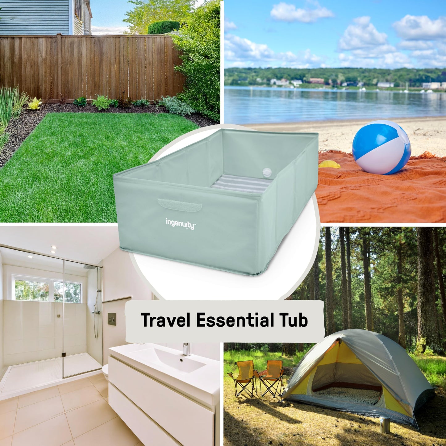 Ingenuity Tuckaway Toddler Tub, Converts Shower to Tub, Folds to Store, Easy to Clean, No Assembly Required, 12M-5Y 🍁 All In One Marketplace Canada