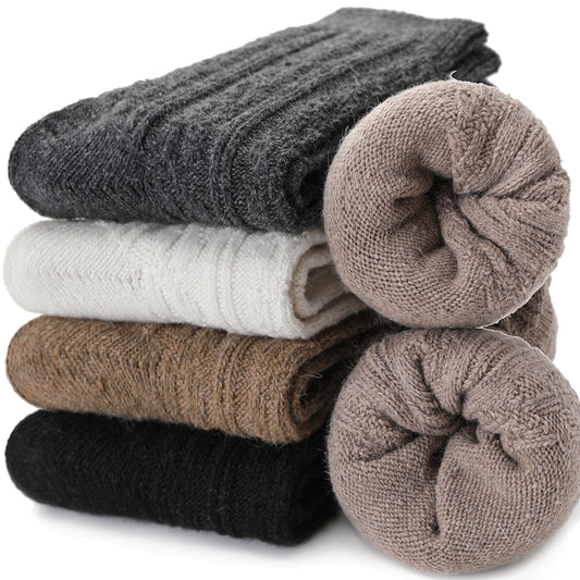Womens Merino Wool Socks Warm Winter Thermal Hiking Cozy Crew Duty Work Soft Gift Socks for Ladies 5 Pairs Stocking Stuffers for Women Mom(Dark Color Mix) 🍁 All In One Marketplace Canada