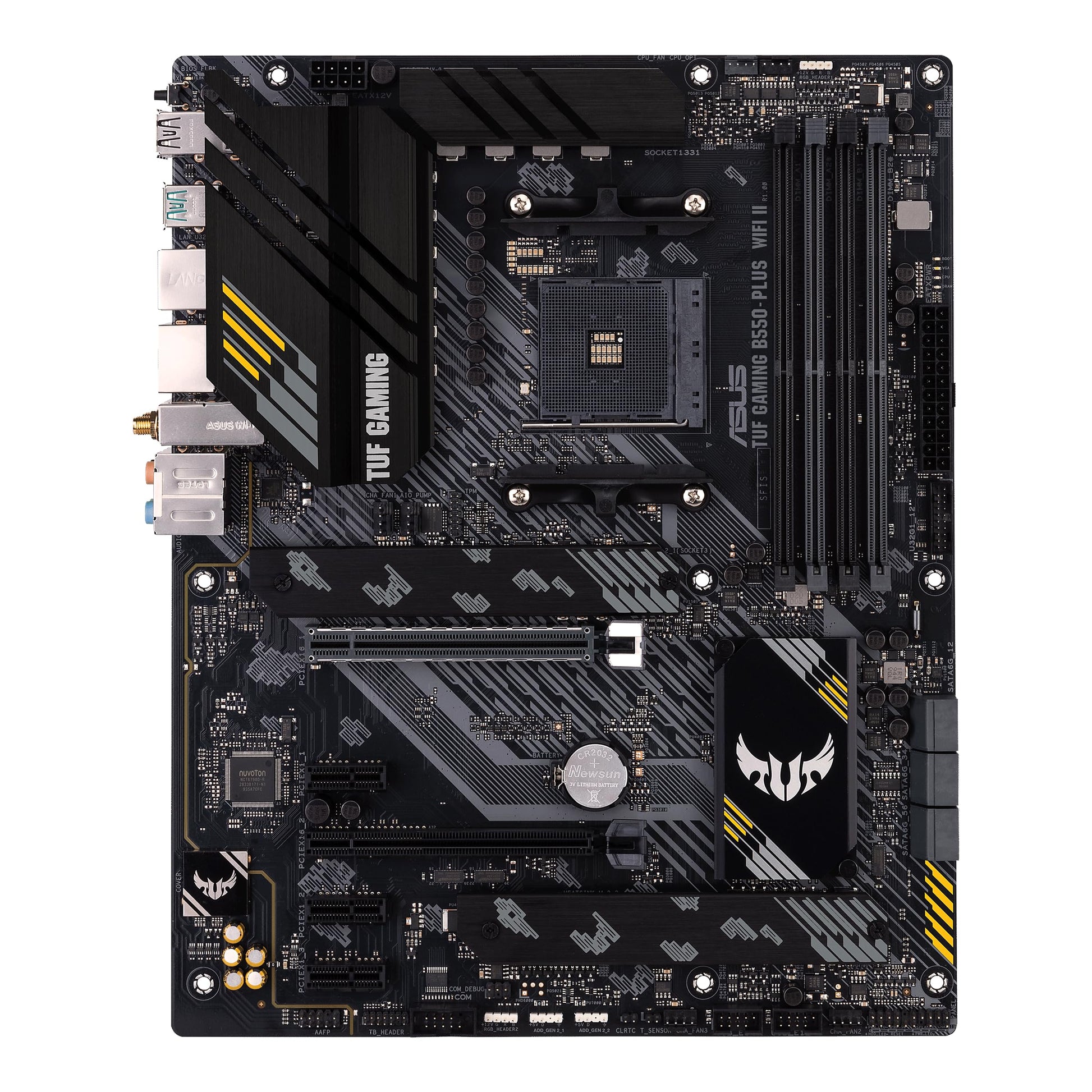 ASUS TUF Gaming B550-PLUS WiFi II AMD AM4 (3rd Gen Ryzen™) ATX Motherboard (PCIe 4.0, WiFi 6, 2.5Gb LAN, BIOS Flashback, USB 3.2 Gen 2, Addressable Gen 2 RGB Header and Aura Sync) Asus