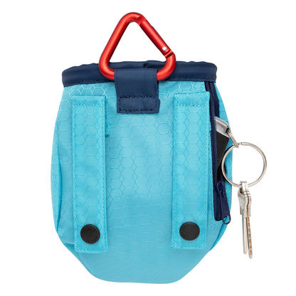 Kurgo Dog Training Treat Pouch Bag, Treat Bags for Dogs, Portable Pet Pocket Waist Clip Bag, Reflective Snack Bag for Pets, Includes Clip and Carabiner, Go Stuff-it Bag, Coastal Blue Kurgo
