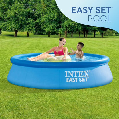 INTEX 28106EH Easy Set Inflatable Swimming Pool: 8ft x 24in – Puncture-Resistant Material – Quick Inflation – 513 Gallon Capacity – 18in Water Depth Intex