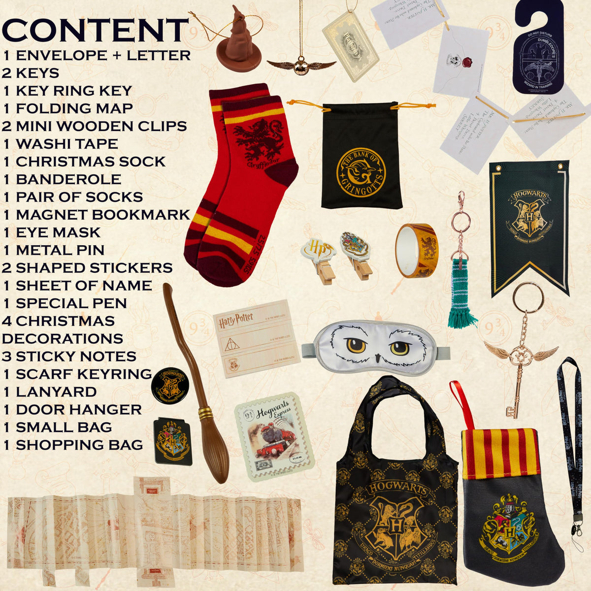 Harry Potter Advent Calendar 2025 Girls with Stationery Socks & Accessories 24 Days Magical Christmas Countdown Calendar Gifts for Kids Teens Women (Brown Case) 🍁 All In One Marketplace Canada