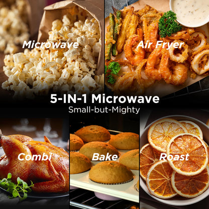 BLACK+DECKER 0.9 Cu.ft Microwave Oven Air Fryer Combo, 900W 5-in-1 BLACK+DECKER