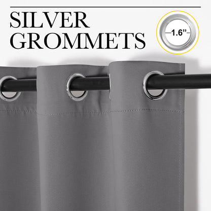 NICETOWN Blackout Curtains 2 Panels for Bedroom- Thermal Insulated Grommet Blackout Curtains 63 Inches Long for Living Room/Kitchen Rideaux occultants (2 Panels, W42 x L63 -Inch,Grey)