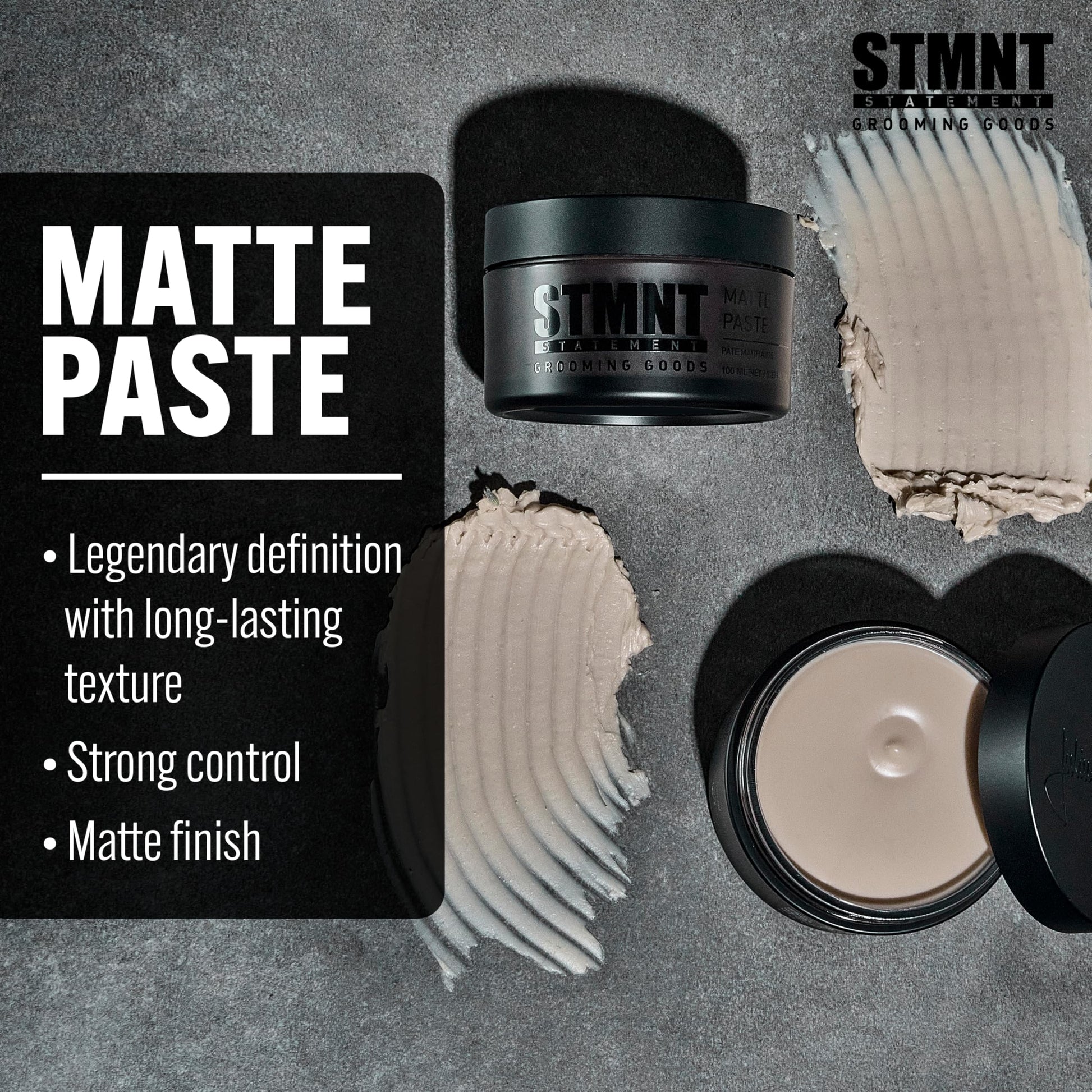 STMNT Grooming Goods Matte Paste, 3.38 oz | Strong Control | Non-Greasy Formula, 100 ml (Pack of 1) - Available at All In One Marketplace Canada