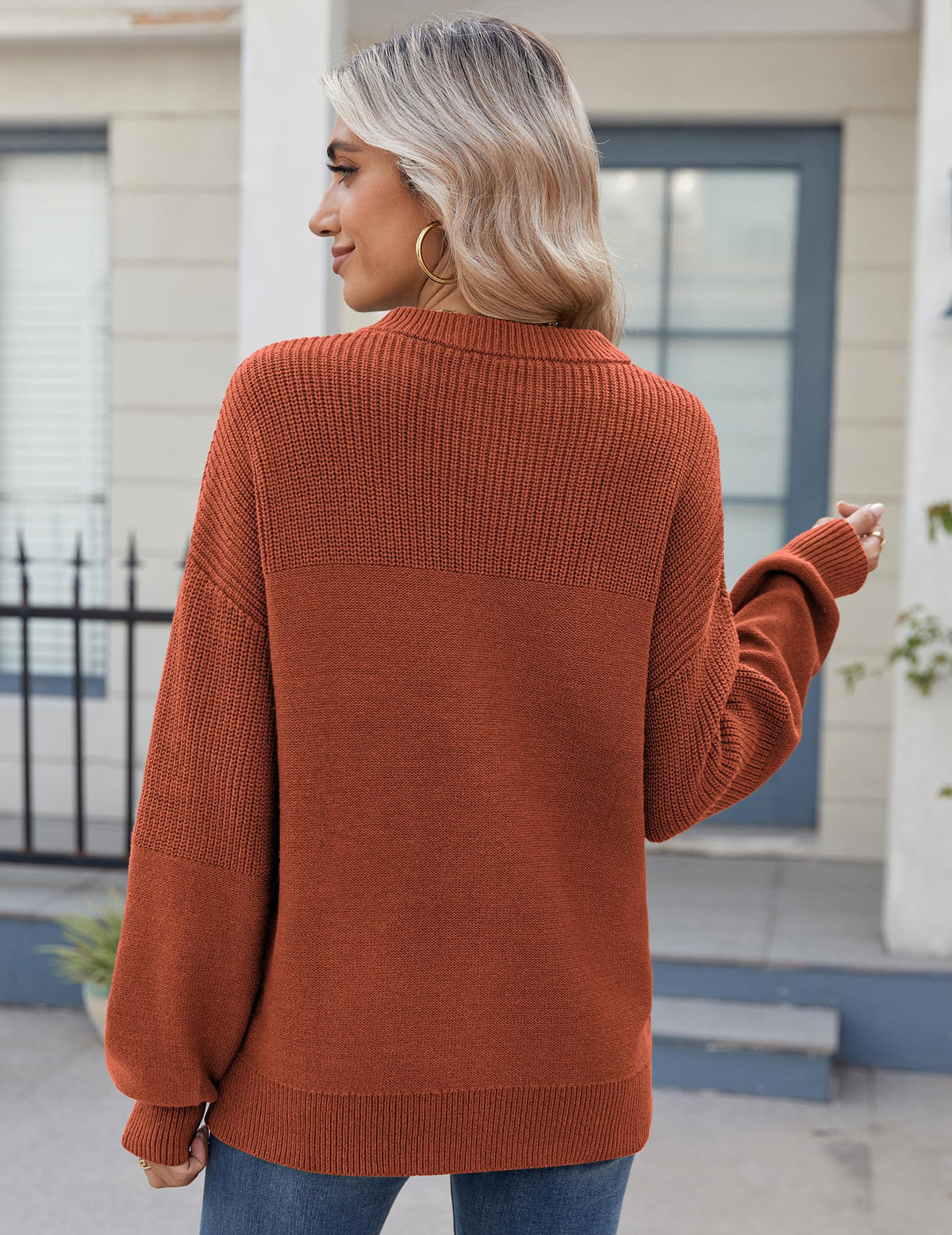 Zeagoo Winter Sweaters for Women Orange Crewneck Oversized Pullover 🍁 All In One Marketplace Canada