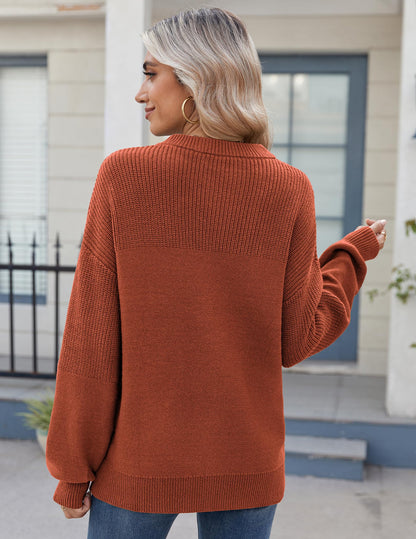 Zeagoo Winter Sweaters for Women Orange Crewneck Oversized Pullover 🍁 All In One Marketplace Canada