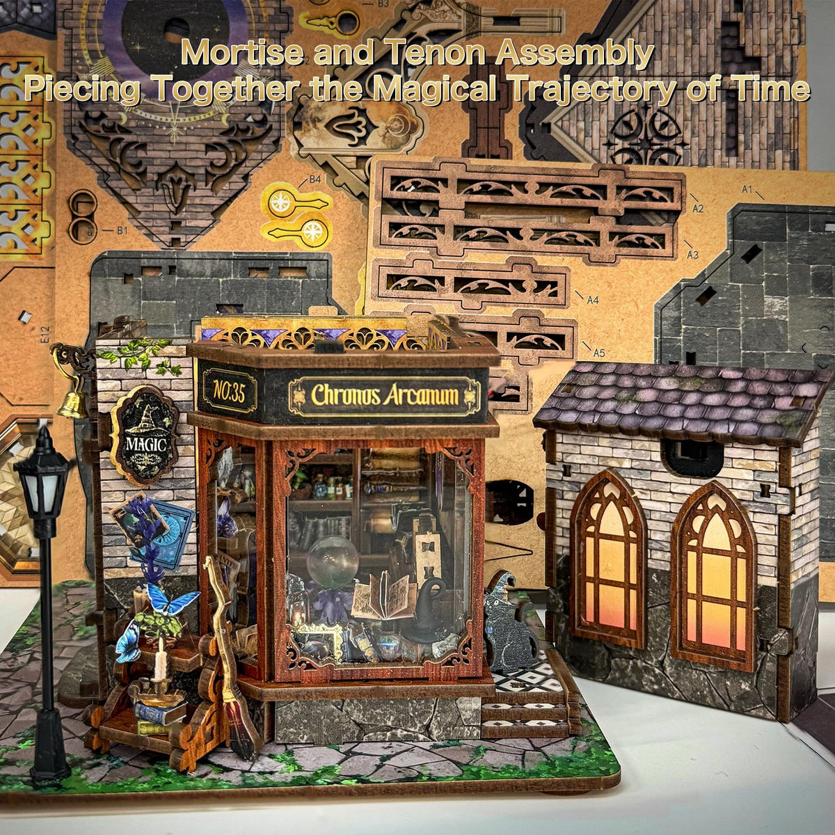 SUNNINO Miniature Dollhouse Kit, Time Magic Club Book Nook Craft for Adults 🍁 All In One Marketplace Canada