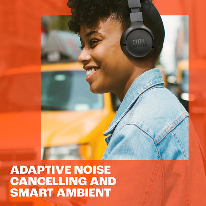 JBL Tune 670NC - Adaptive Noise Cancelling with Smart Ambient Wireless On-Ear Headphones, Up to 70H Battery Life with Speed Charge, Lightweight, Comfortable and Foldable Design (Purple)