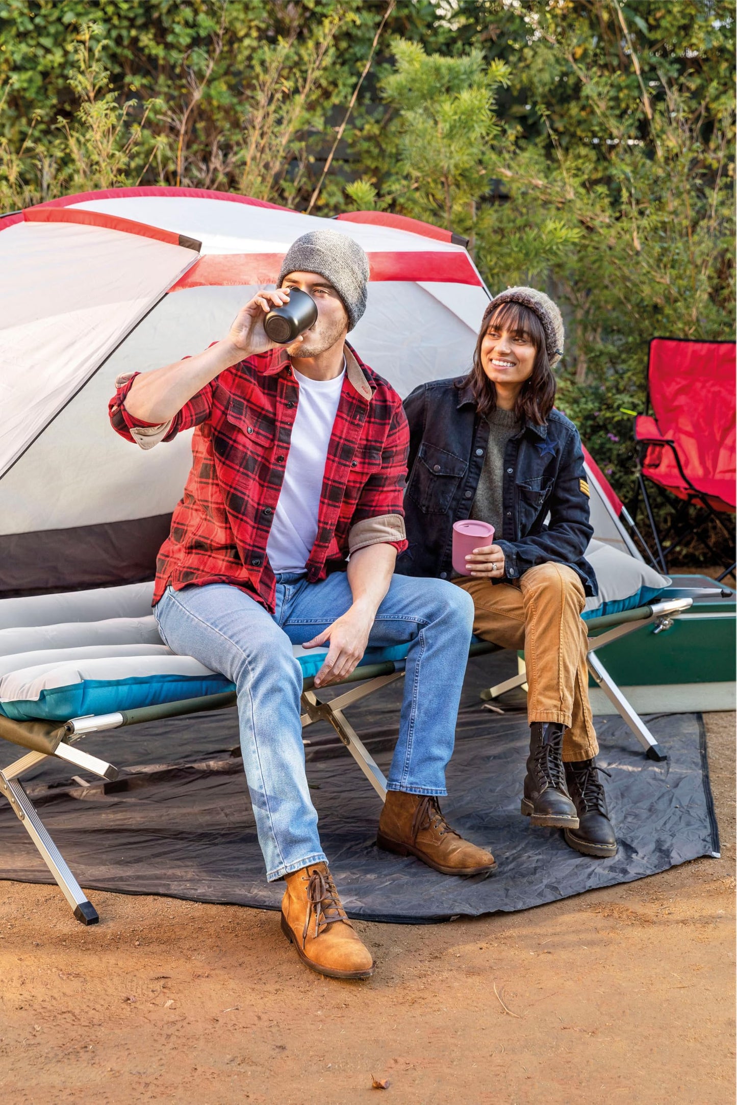 INTEX 67997E Camping Air Mattress Mat 26.5" x 72.5": Durable Outdoor Use – 2-PLY Laminate – Velvety Surface – Unique Construction – 300lb Weight Capacity Intex