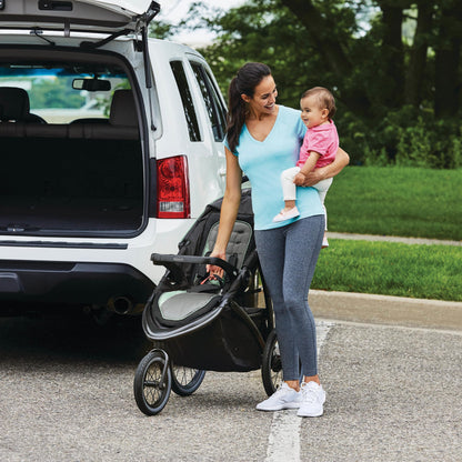 Graco FastAction Jogger LX Travel System, Compact Jogging Baby Stroller and Car Seat Combo with SnugRide SnugLock 35 Lite Infant Car Seat, Rear-Facing from 1.8-16 kg (4-35 lb), Mansfield