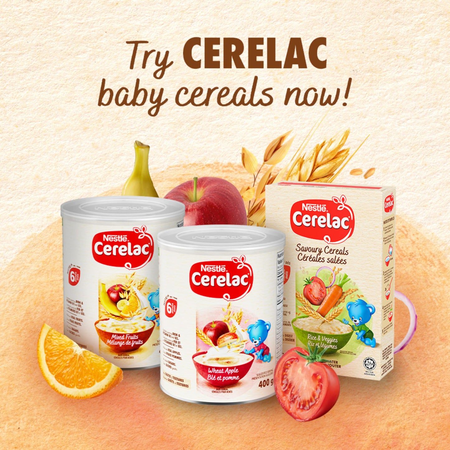 CERELAC Mixed Fruits Baby Cereal, 6 Months & Up, 6-Pack, 2.4 kg Cerelac