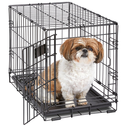 MidWest Homes for Pets 22-Inch iCrate for Extra-Small Breeds, Up to 15 lbs, Single Door Folding Dog Crate with Divider Panel, Leak-Proof Tray & Secure Latch, Portable, Durable & Easy to Assemble MidWest Homes for Pets