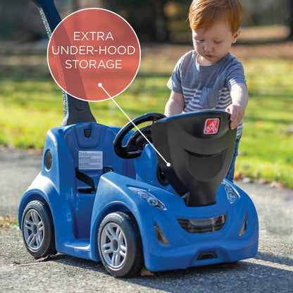 Step2 Push Around Buggy GT Kids Push Car, Ride On Toy, Stroller Substitute, Includes Seat Belt & Horn, Made of Durable Plastic, Max Weight 50 lbs., for Toddlers 1.5-3 Years Old, Blue Step2