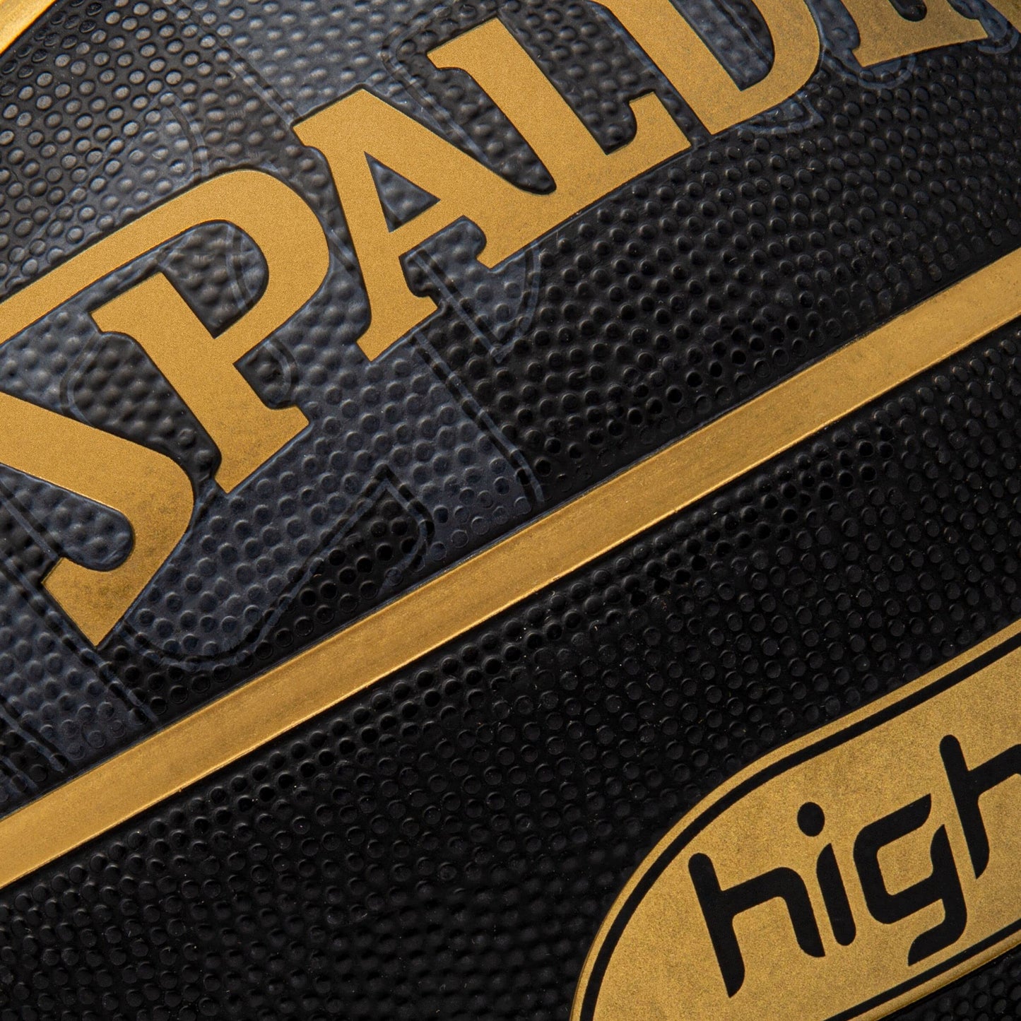 Spalding Highlight Black/Gold Rubber Outdoor Basketball, Size 7 (29.5") Spalding