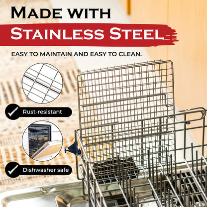 SHIZZO Grill Basket Value Set, Barbecue BBQ Grilling Basket , Stainless Steel Large Folding Grilling baskets With Handle, Portable Outdoor Camping BBQ Rack for Fish, Shrimp, Vegetables, Barbeque Griller Cooking Accessories, Gift, Gifts for father, dad, hu - Available at All In One Marketplace Canada