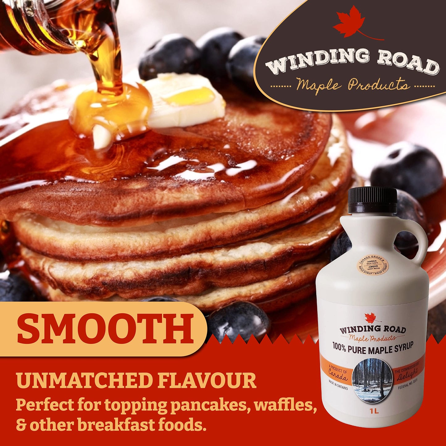 100% Pure Grade-A Amber Maple Syrup from Elmira, Ontario – Four Generations of Family Crafted Excellence