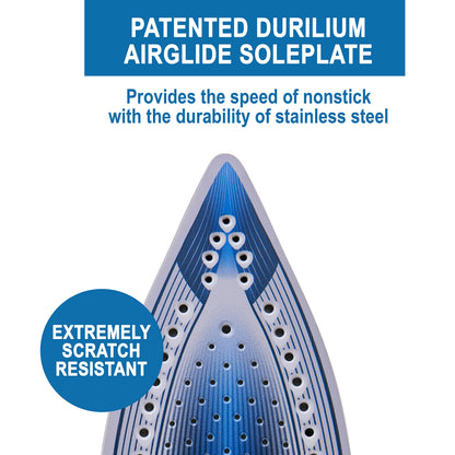 T-Fal Ultraglide Steam Iron for Clothes Durilium Soleplate, Precision Tip, Anti-Drip, Auto-Off 1800 Watts Ironing, Steaming - Available at All In One Marketplace Canada
