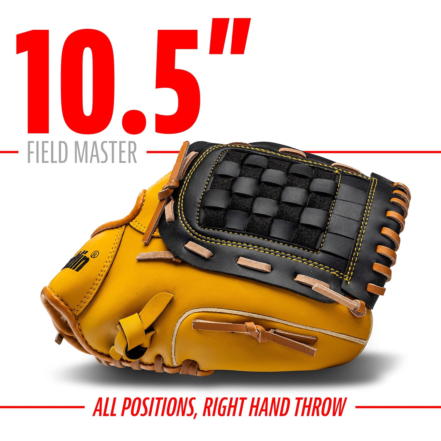 Franklin Sports Baseball and Softball Glove - Fieldmaster Adult + Youth Baseball Gloves - Mens + Womens Infield + Outfield Mitt - Right Hand Throw - 10.5" Franklin Sports