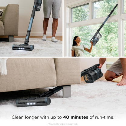 Shark Pet Cordless Stick Vacuum with Large Dust Cup, LED Headlights, Removable Handheld Vac, Lightweight, Crevice Tool, Carpet & Hard Floors, 40min Runtime, Ice Blue, IX141AMZ