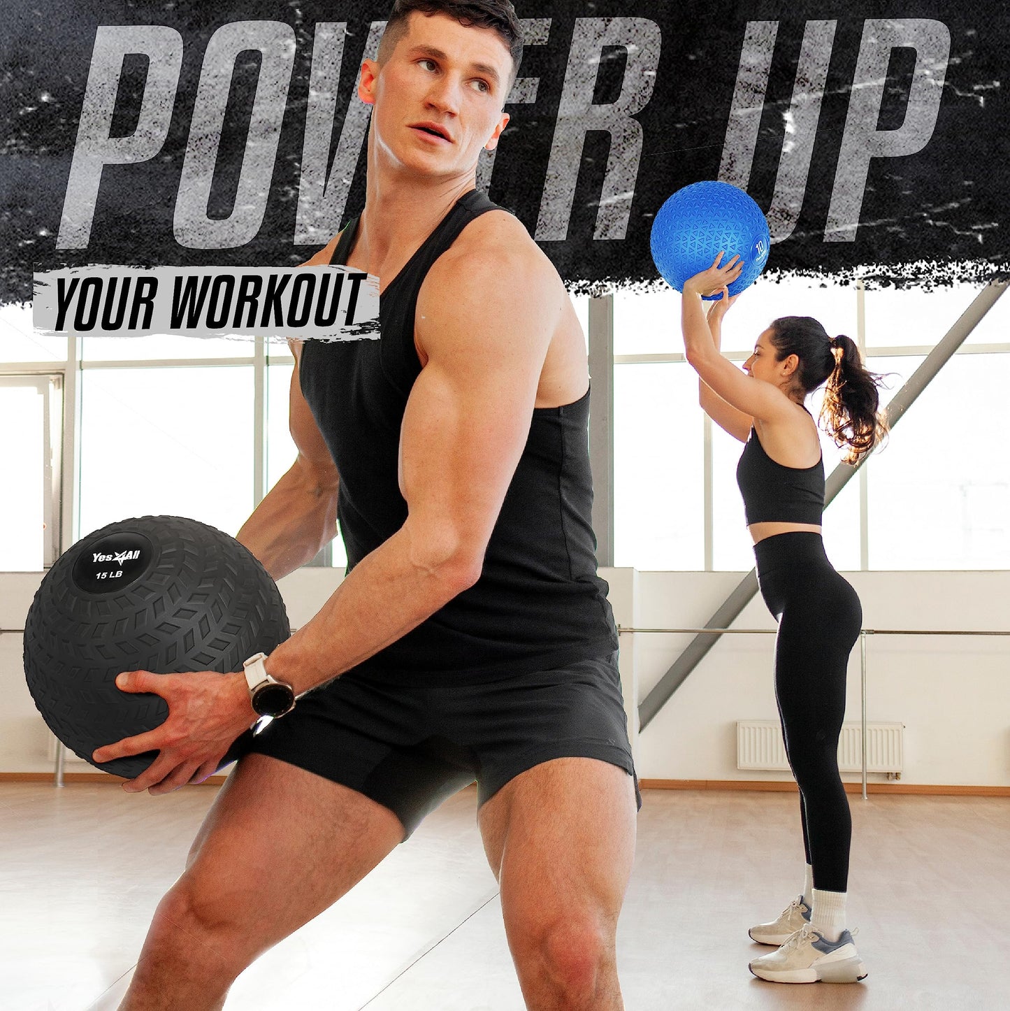 Yes4All 10 lbs Slam Ball for Strength and Cross Training – Medicine Ball (Black) 🍁 All In One Marketplace Canada