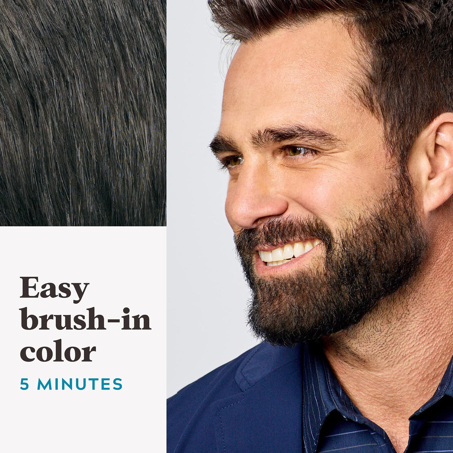 Just For Men Mustache & Beard, Beard Dye for Men with Brush Included for Easy Application, With Biotin Aloe and Coconut Oil for Healthy Facial Hair, Dark Brown, M-45 (3 Count)