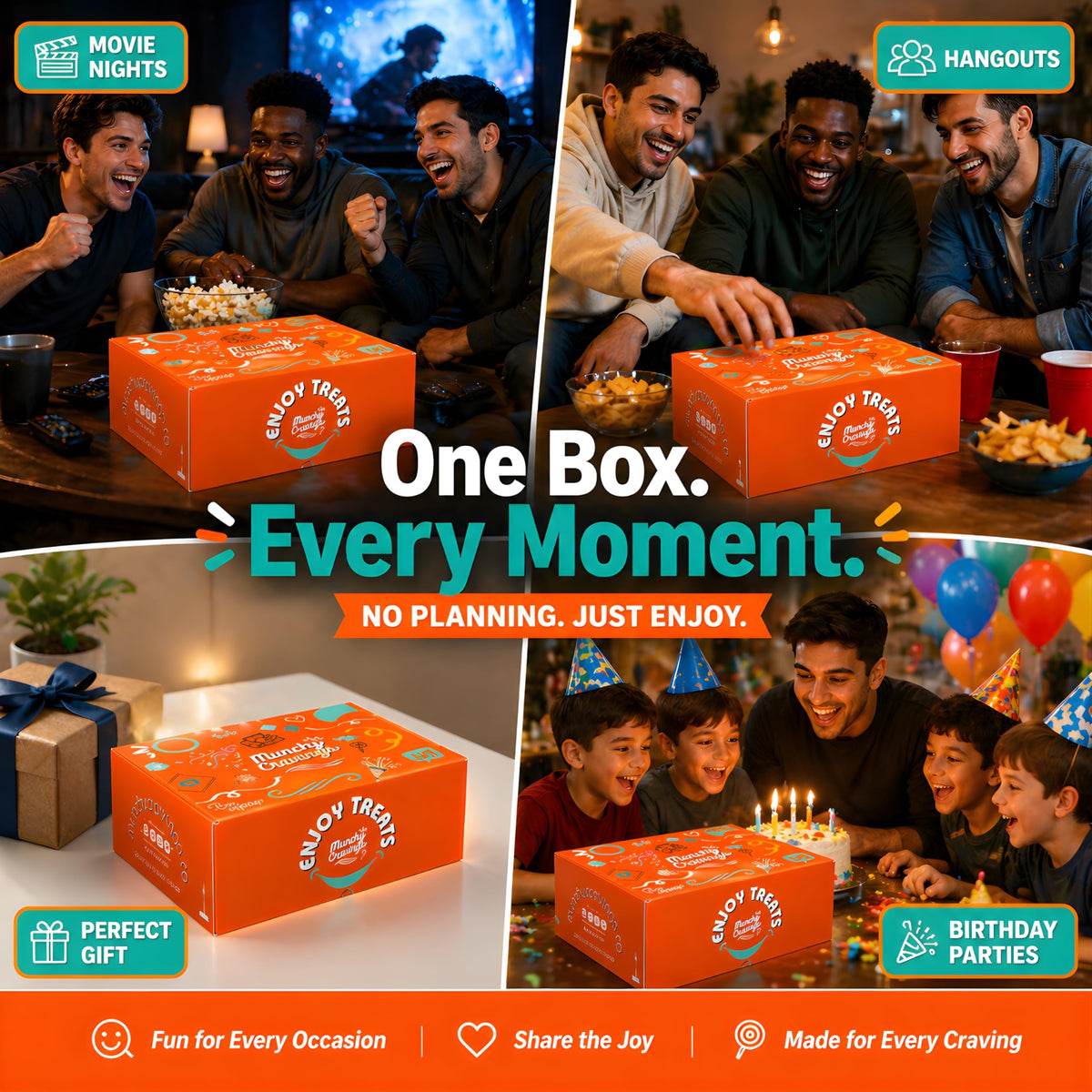 MunchyCravings Gummy Candy Variety Box (16 Packs, Up to 8 Flavours) – Snack Box with Sweet & Sour Gummies – Candy Gift Box for Men, Women, Kids & Adults – Care Package for Birthdays, Christmas & Halloween 🍁 All In One Marketplace Canada