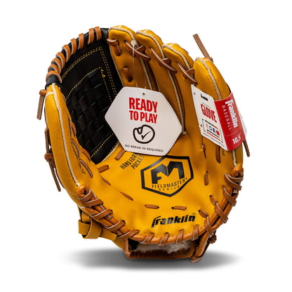 Franklin Sports Baseball and Softball Glove - Fieldmaster Adult + Youth Baseball Gloves - Mens + Womens Infield + Outfield Mitt - Right Hand Throw - 10.5" Franklin Sports