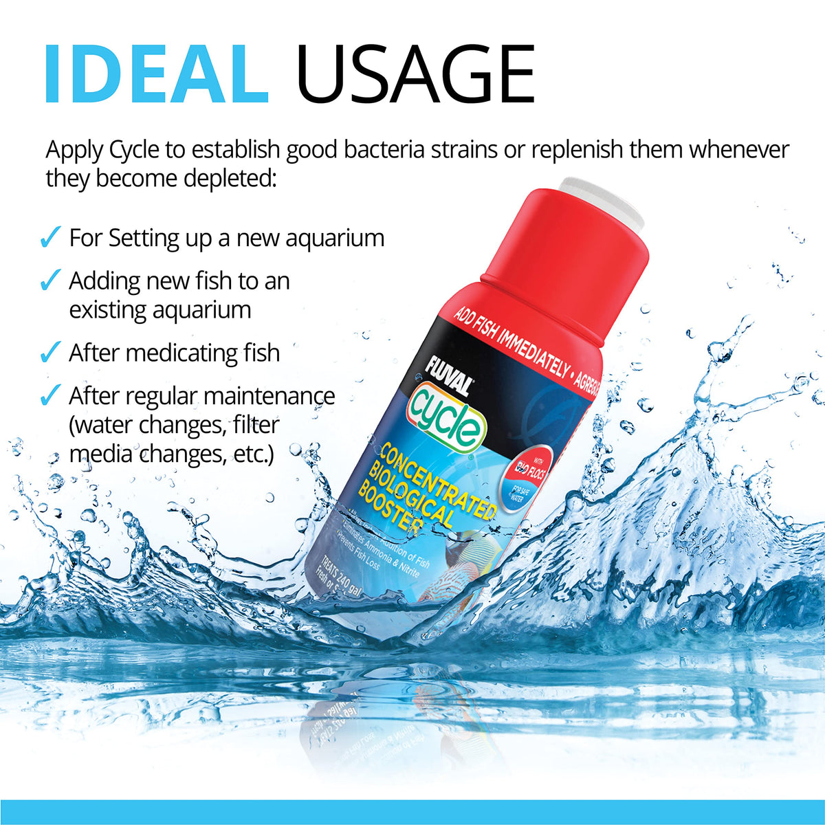 Fluval Cycle Biological Enhancer for Aquariums, 250 ml (8.4 oz)