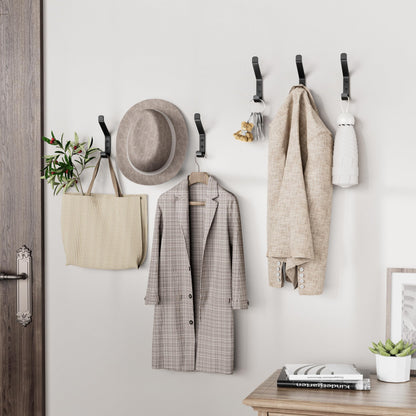 susswiff 10-Pack Coat Hook for Hanging, 10KG (Max), Stainless Wall Hooks for Towel, Hat, Backpack, Key, Clothes, Wall Mounted Coat Hanger for Closet, Black 10 CM - Available at All In One Marketplace Canada