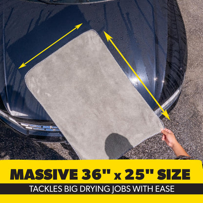 Chemical Guys Woolly Mammoth Microfiber Towel (36" x 25") Cars, Trucks, SUVs, RVs, Home, Pets, Messes, Grey Chemical Guys