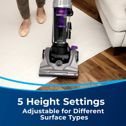 BISSELL AeroSwift Turbo Compact Upright Vacuum Cleaner, Cyclonic Dirt Separation, Built-in Lifetime Filter, TurboBrush Tool, Extension Wand, Bottom-Empty Tank, Lightweight Design, 1808B - Available at All In One Marketplace Canada