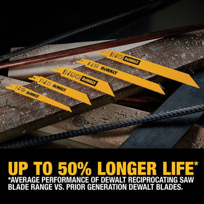 DEWALT Reciprocating Saw Blades, Bi-Metal Set with Case, 12-Piece (DW4892) - Available at All In One Marketplace Canada