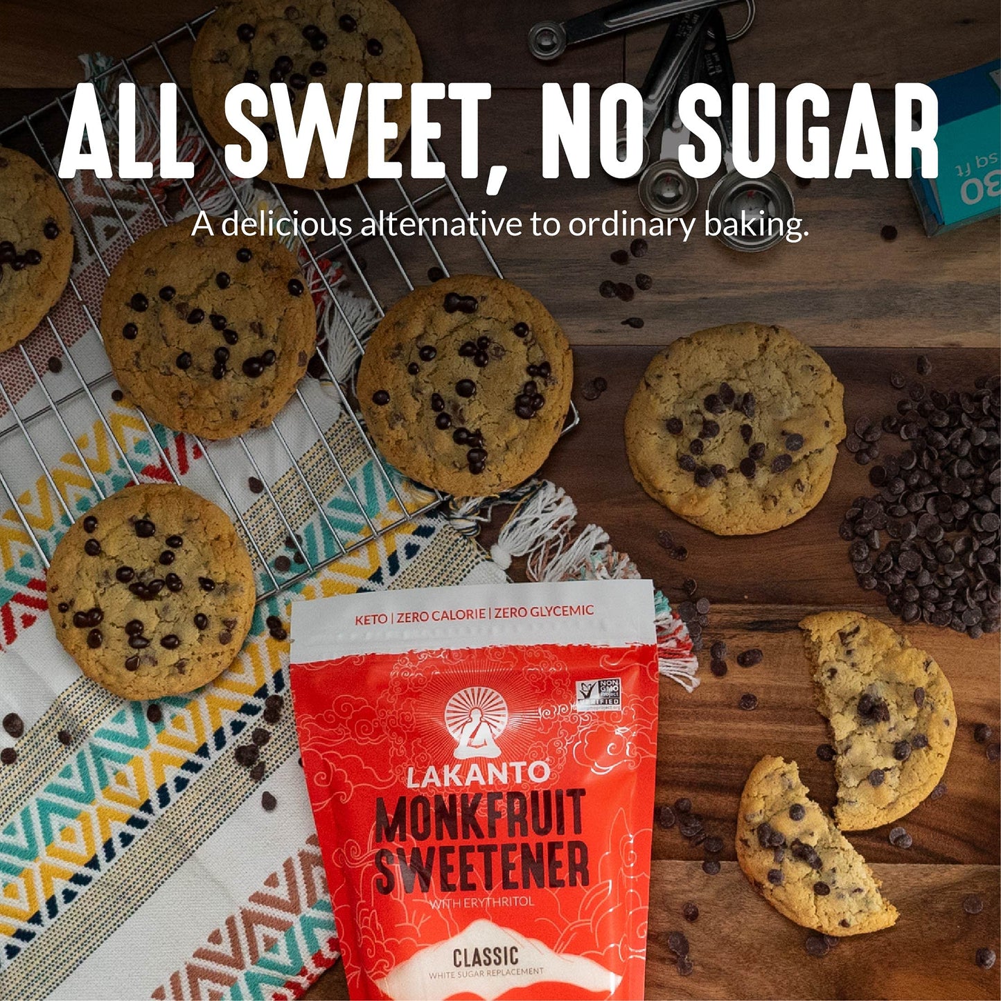 Lakanto Monkfruit & Erythritol Sweetener - 1-to-1 Sugar Replacement, Zero Calories, Keto & Diabetic Friendly (3 lb / 1.36 kg)