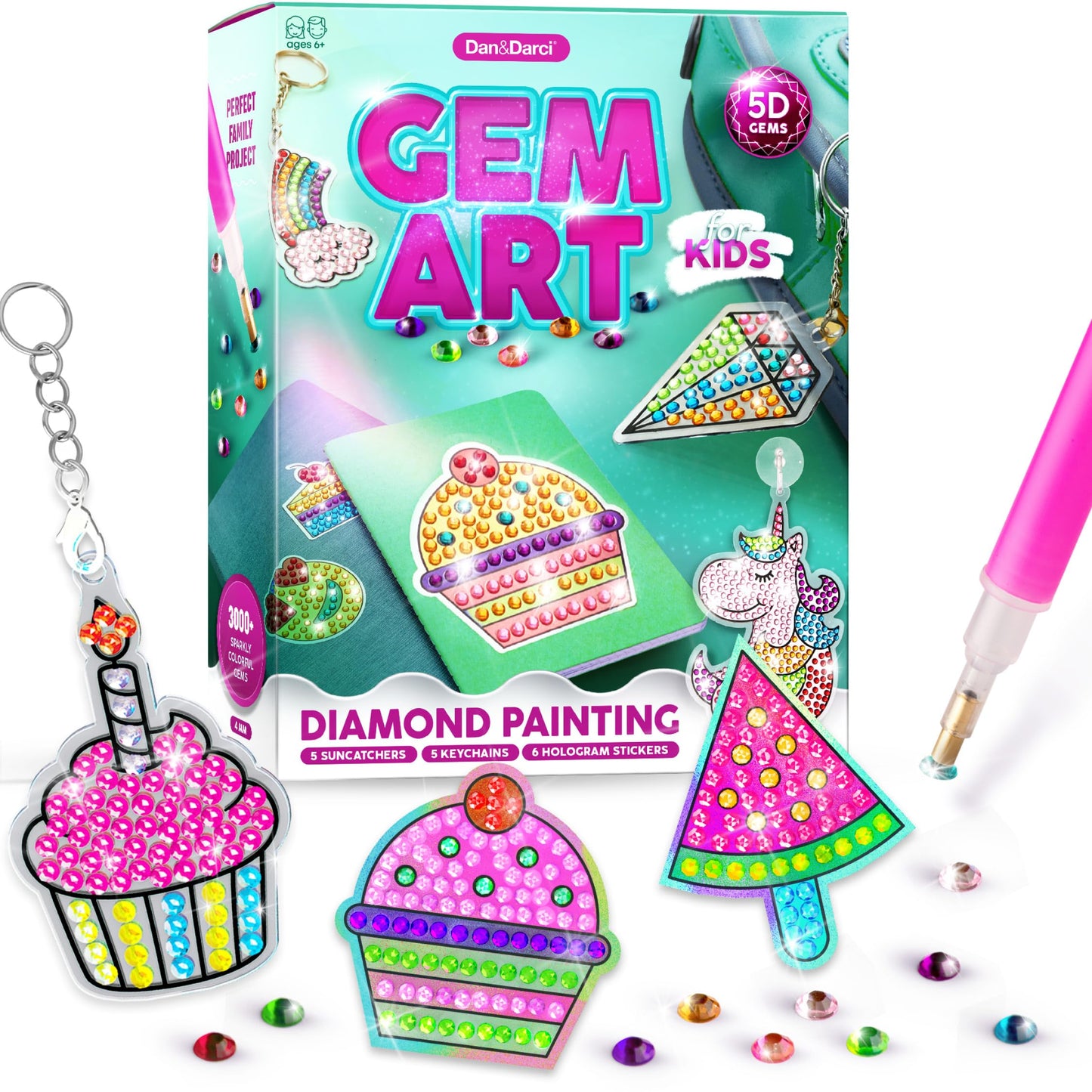 Gem Diamond Painting Kit for Kids - Arts and Crafts for Girls & Boys Ages 6-12 - Craft Kits Art Set - Supplies for Painting - Best Tween Paint Easter Gift Ideas for Kids Activities Age 6 7 8 9 10