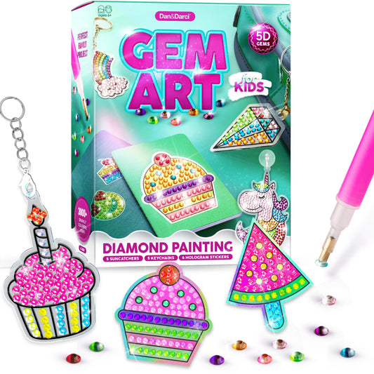 Gem Diamond Painting Kit for Kids - Arts and Crafts for Girls & Boys Ages 6-12 - Craft Kits Art Set - Supplies for Painting - Best Tween Paint Easter Gift Ideas for Kids Activities Age 6 7 8 9 10