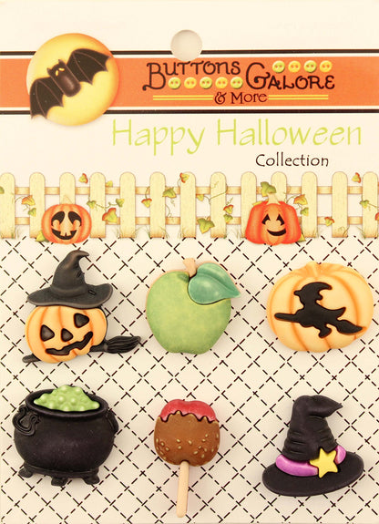 Buttons Galore HHGROUP Happy Halloween - Lot de 6 cartes de boutons