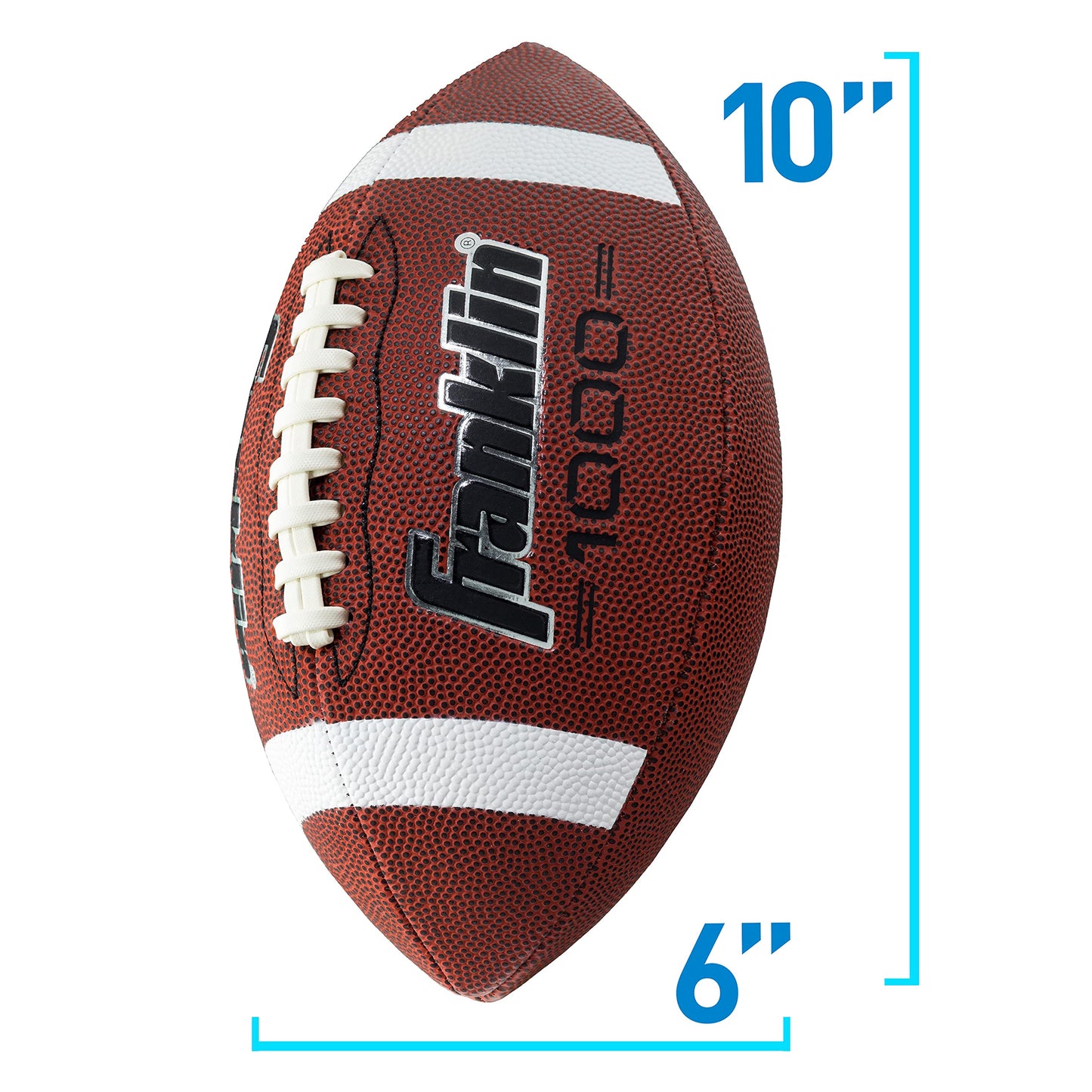 Franklin Sports Official Size Football - All-Weather 1000 Regulation Outdoor Football - Synthetic Leather Adult Size Football - Extra Grip Official Size Football - Brown + White Franklin Sports