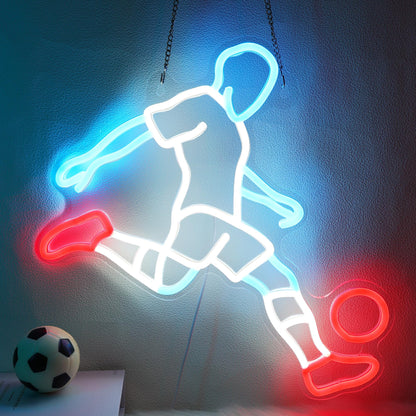 FULLOSUN Soccer Neon Sign, Dimmable LED Football Player Night Light, USB Powered for Man Cave Game Room Bedroom Party Wall Decor, Gift for Soccer Sports Lover Man Boy Teen Kid Birthday Christmas 🍁 All In One Marketplace Canada