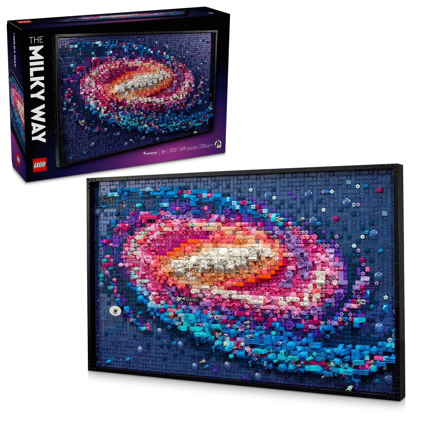 LEGO Art The Milky Way Galaxy Wall Art Décor, Space and Astronomy Gift, Building Set for Adults, Creative Activity for Art and Design Lovers, Home Décor Ideas for Living Room, 31212 LEGO