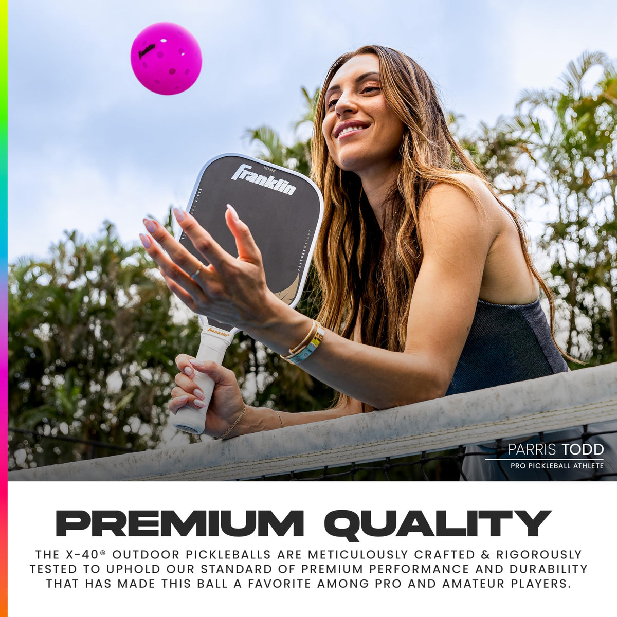 Franklin Sports X-40 Pickleballs - Official Ball of USA Pickleball, APP Tour, US Open - Suitable for Outdoor Courts - Regulation Size, Tournament Grade - 6 Pack - Neon